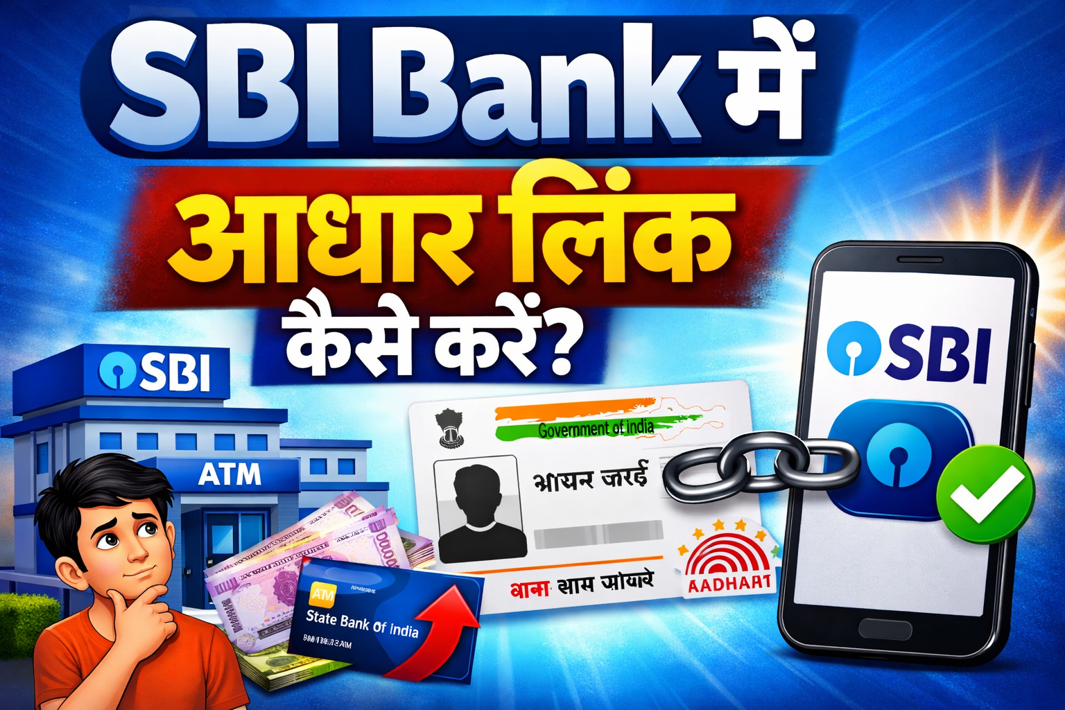 State Bank mein Aadhar link kaise karen